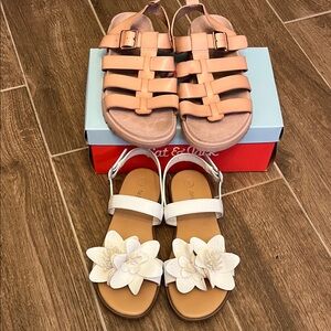 Cat & Jack Tan and White Kids Sandals